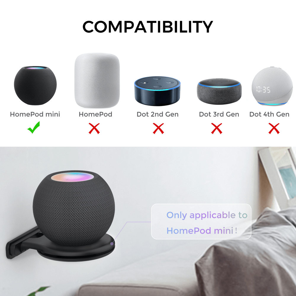 Wall Mount Holder for HomePod Mini - Black