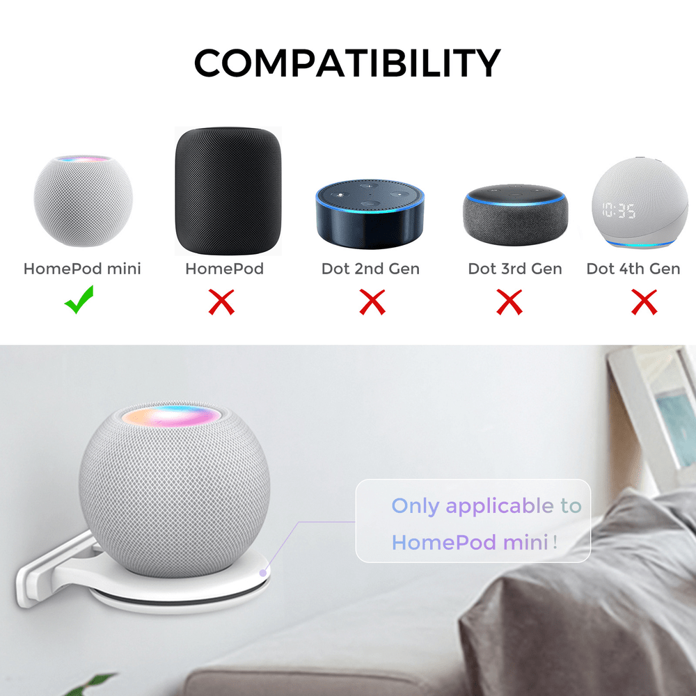 Wall Mount Holder for HomePod Mini - White