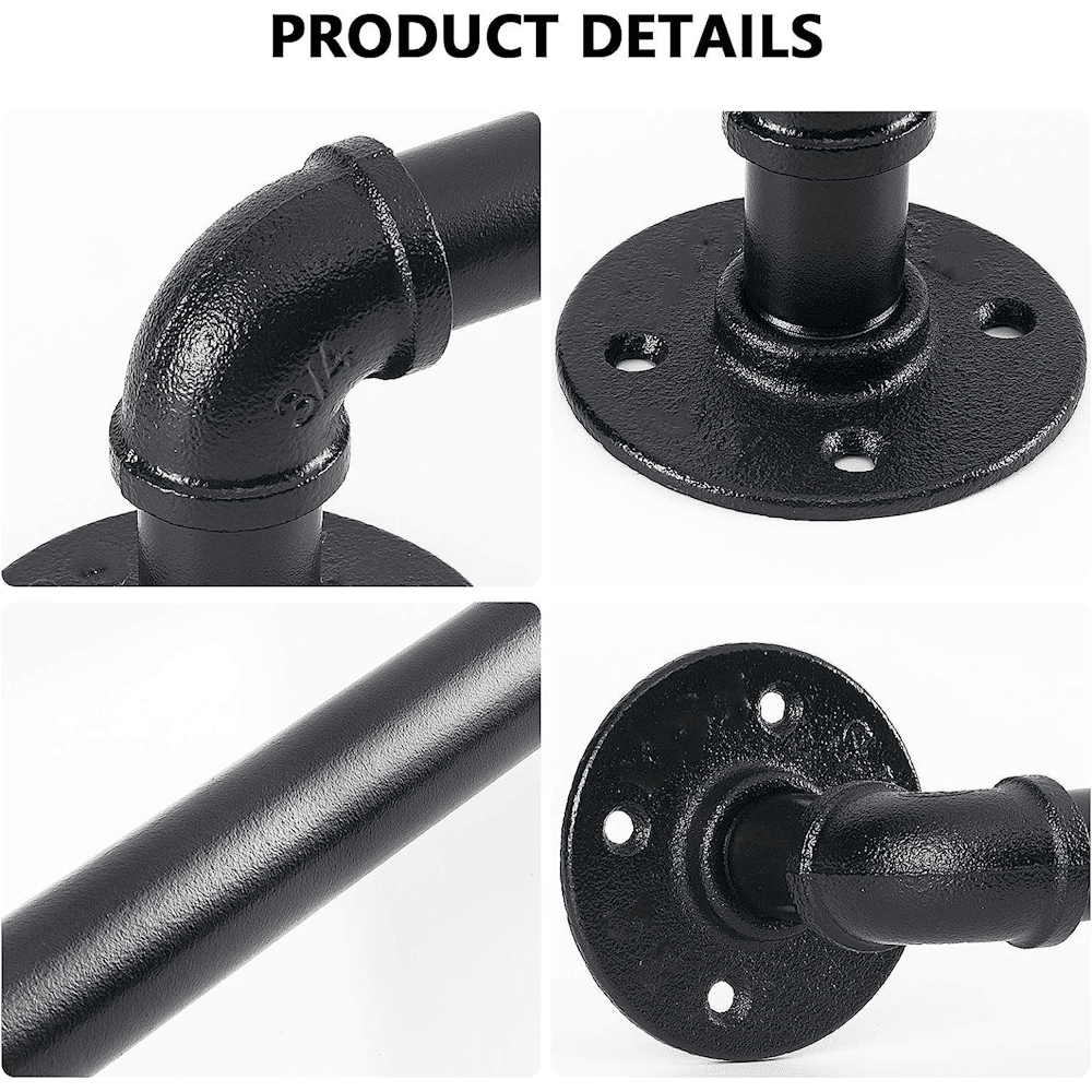 Industrial Pipe Towel Bar - 30cm