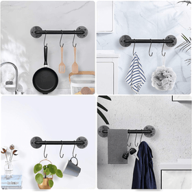 Industrial Pipe Towel Bar - 30cm