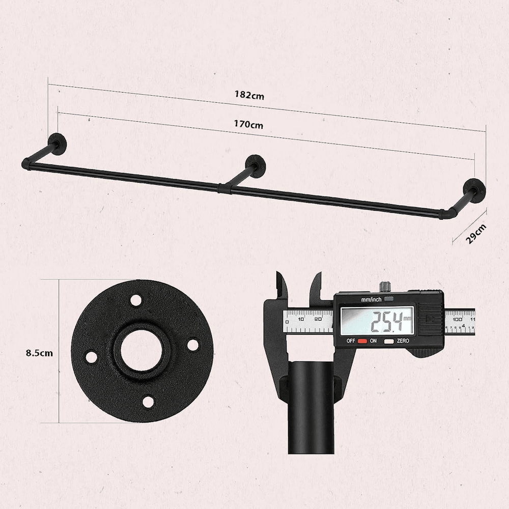 Industrial Pipe Clothes Rack - 170cm