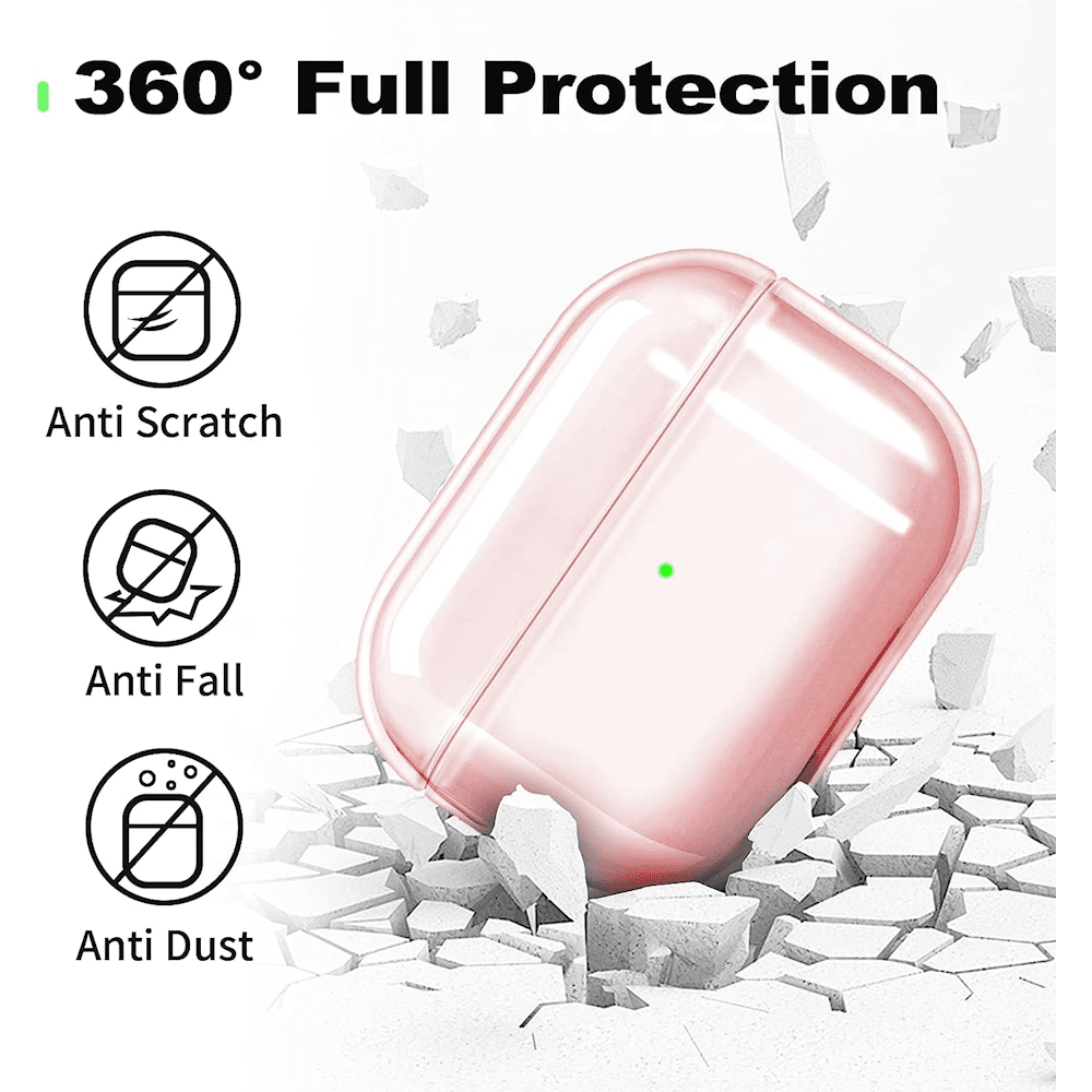 Compatible Airpods Pro2 Case - Clear Pink