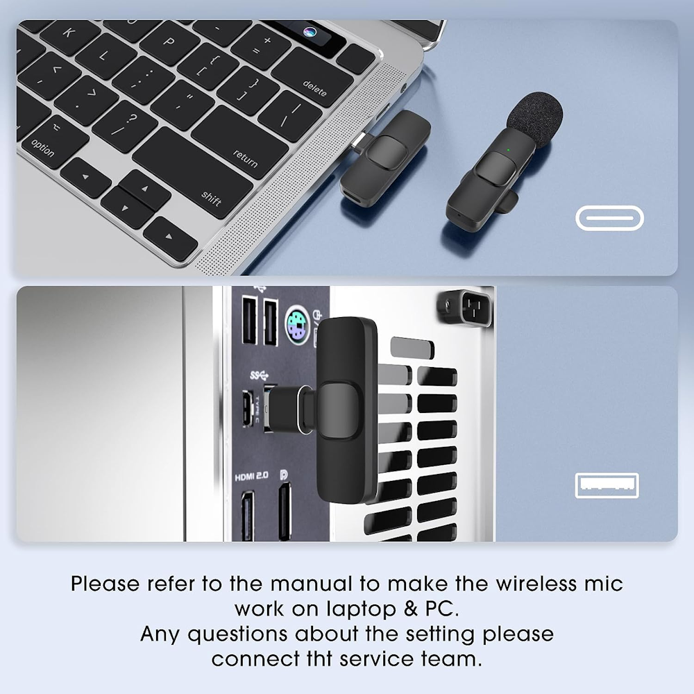 USB C Wireless Microphone for Android Phone Laptop