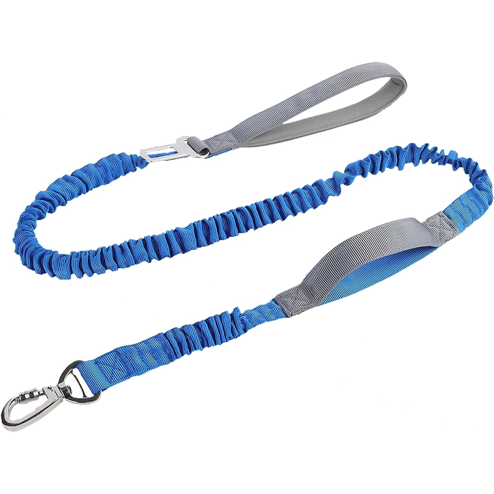 2in1 Dog Bungee Leash & Car Seatbelt - Blue