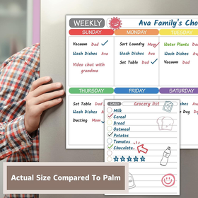 Weekly Fridge Calendar Whiteboard with Marker & Eraser