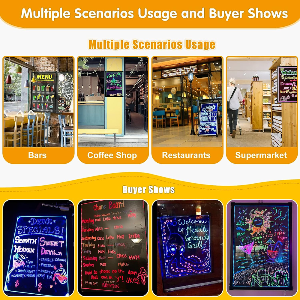 40x60 cm LED Message Writing Board with Built-in Battery