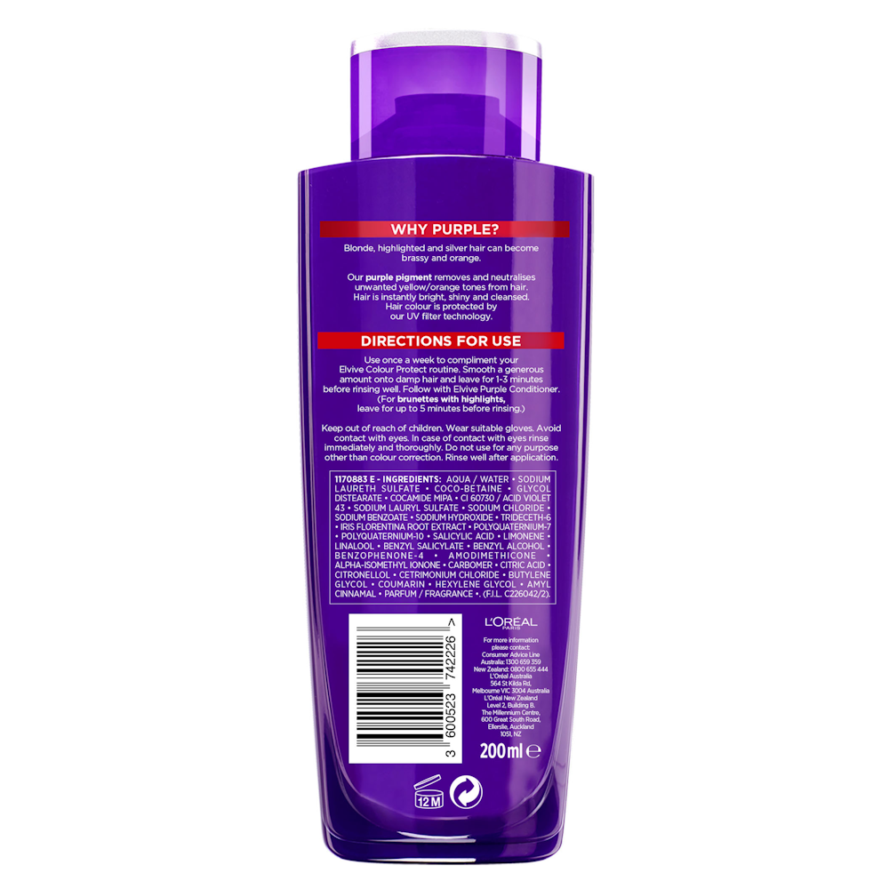 L'Oréal Paris ELVIVE Colour-Protect Purple Shampoo 200mL