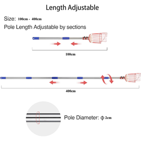 Fruit Picker Pole with Basket Telescoping