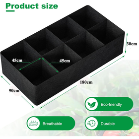 8-Grid Plants Grow Bag - 180×90×30 cm